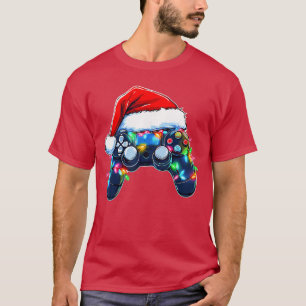 Video Game Controller Christmas Santa Hat Gamer Bo Tシャツ
