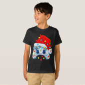Video Game Controller Christmas Santa Hat Gamer Bo Tシャツ (正面フル)