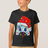Video Game Controller Christmas Santa Hat Gamer Bo Tシャツ (正面)