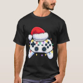 Video Game Controller Christmas Santa Hat Gamer Bo Tシャツ (正面)