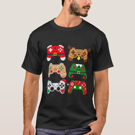 Video Game Controller Christmas Santa Hat Gamer Bo Tシャツ (正面)
