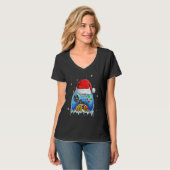 Video Game Controller Christmas Santa Hat Gamer Bo Tシャツ (正面フル)