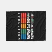 Video Game Controller Evolution 80s 90s Retro Gami フリースブランケット (正面(横))