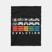 Video Game Controller Evolution 80s 90s Retro Gami フリースブランケット (正面)
