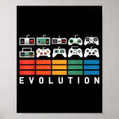 Video Game Controller Evolution 80s 90s Retro Gami ポスター (正面)