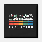 Video Game Controller Evolution 80s 90s Retro Gami マグネット (正面)