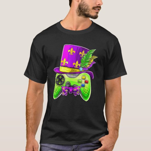 Video Game Controller Funny Mardi Gras Gamer E Spo Tシャツ (正面)