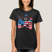 Video Game Controller Happy 4th Of July US America Tシャツ (正面)