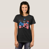 Video Game Controller Happy 4th Of July US America Tシャツ (正面フル)