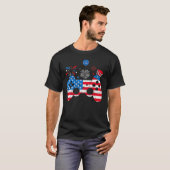 Video Game Controller Happy 4th Of July US America Tシャツ (正面フル)