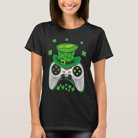 Video Game Controller Irish Gamer Boys St Patricks Tシャツ (正面)