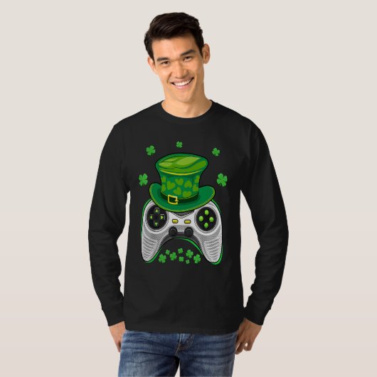 Video Game Controller Irish Gamer Boys St Patricks Tシャツ (正面フル)