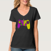 Video Game Controller Mardi Gras Carnival Mask Fle Tシャツ (正面)