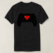 Video Game Controller Piel Heart Gamer Valentine's Tシャツ (デザイン正面)