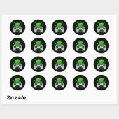 Video Game Controller Shamrock Gamer St Patricks D ラウンドシール (シート)