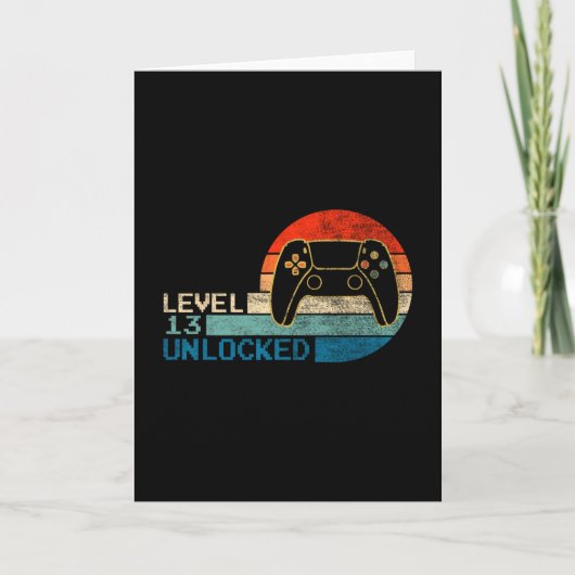 Video Game Controller Unlocked Level 13 Birthday B カード (正面)
