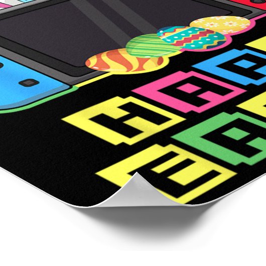 Video Game Easter Bunny Funny Gaming Controller Ga ポスター (角)