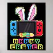 Video Game Easter Bunny Funny Gaming Controller Ga ポスター (正面)