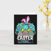 Video Game Easter Bunny Gaming Controller Gamer Bo カード (黄色い花)
