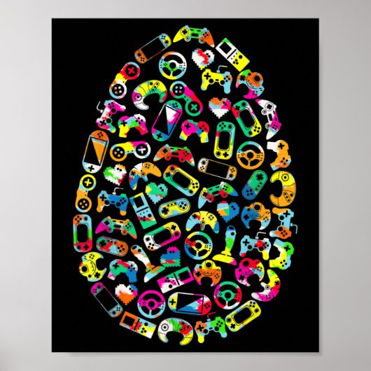 Video Game Easter Bunny Gaming Controller Gamer Bo ポスター (正面)