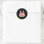 Video Game Easter Bunny Gaming Controller Gamer Bo ラウンドシール (バッグ)