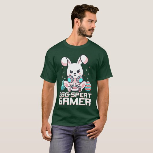 Video Game Easter Bunny Gaming Controller Gamer Bo Tシャツ (正面フル)