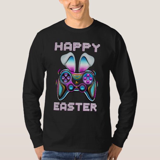 Video Game Easter Bunny Gaming Controller Gamer Bo Tシャツ (正面)