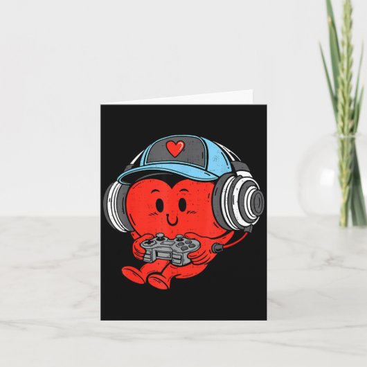 Video Game Gamer Heart Valentines Day Gaming Boys  カード (正面)