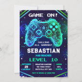 Video Game Gamer Party Birthday Invitation 招待状 (正面)