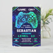 Video Game Gamer Party Birthday Invitation 招待状 (スタンド正面)