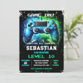 Video Game Gamer Party Birthday Invitation 招待状 (スタンド正面)