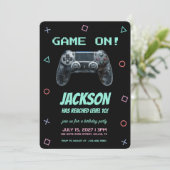 Video Game Gaming Birthday Party 招待状 (スタンド正面)