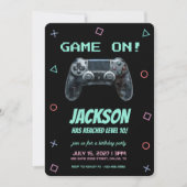 Video Game Gaming Birthday Party 招待状 (正面)