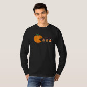 Video Game Halloween Cute Pumpkin Eating Candy Cor Tシャツ (正面フル)