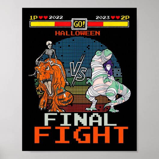 Video Game Halloween T-rex Skeleton Mummy - Final  ポスター (正面)