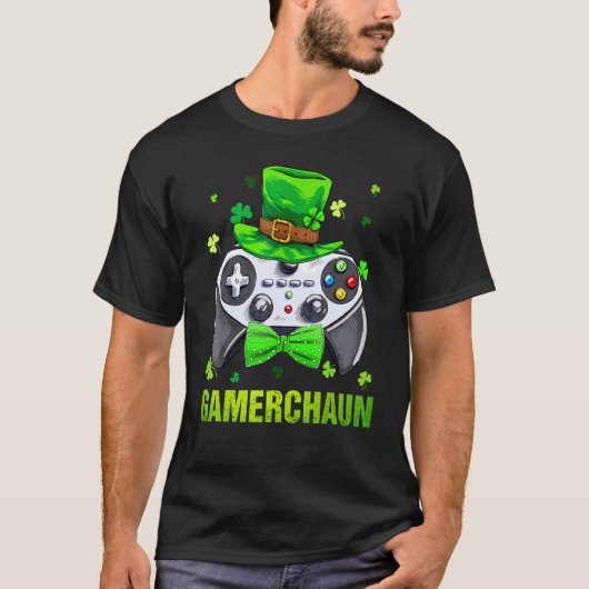 Video Game Leprechaun Costume Gamer St Patricks Da Tシャツ (正面)