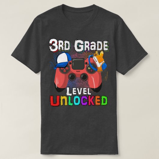 Video Game Level Unlocked 3rd Grade Student Teache Tシャツ (デザイン正面)