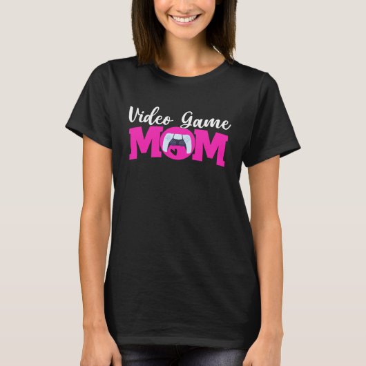Video Game Mom Cute Letter Print Women Cute Mother Tシャツ (正面)