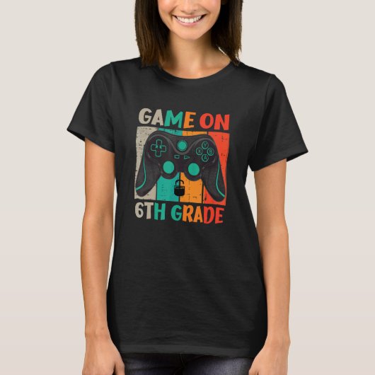 Video Game On 6th Grade Cool Kids Team Fourth Back Tシャツ (正面)