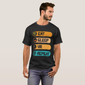 Video Game PC Console Computer Games Eat Sleep VR Tシャツ (正面フル)