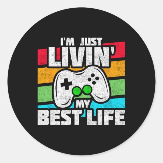 Video Game Player - Pc Console Online Gaming - Fun ラウンドシール (正面)