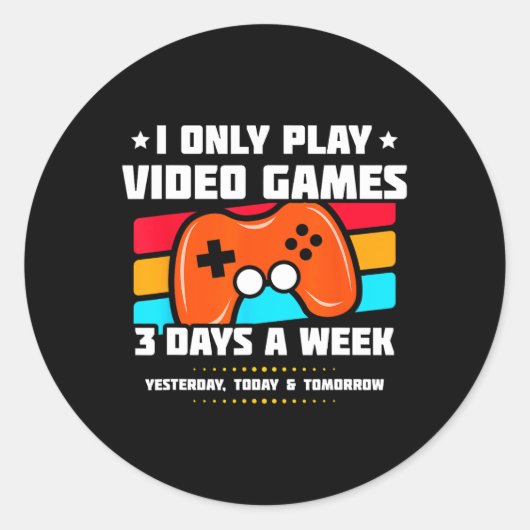 Video Game Player - Pc Console Online Gaming - Fun ラウンドシール (正面)