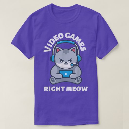Video Game Right Meow Funny Cat Meme  Tシャツ (デザイン正面)