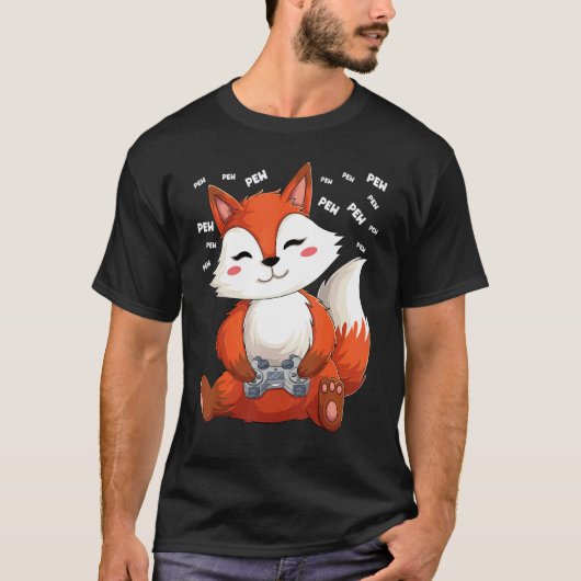 Video Gamer Fox Gaming Fox Pew Gamer Kids Tシャツ (正面)