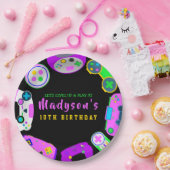 VIDEO GAMER GAMING GIRL Birthday Partyへの招待 ペーパープレート (パーティー)