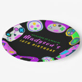 VIDEO GAMER GAMING GIRL Birthday Partyへの招待 ペーパープレート (アングル)