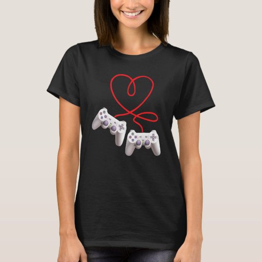 Video Gamer Heart Controller Valentine's Day  Kids Tシャツ (正面)