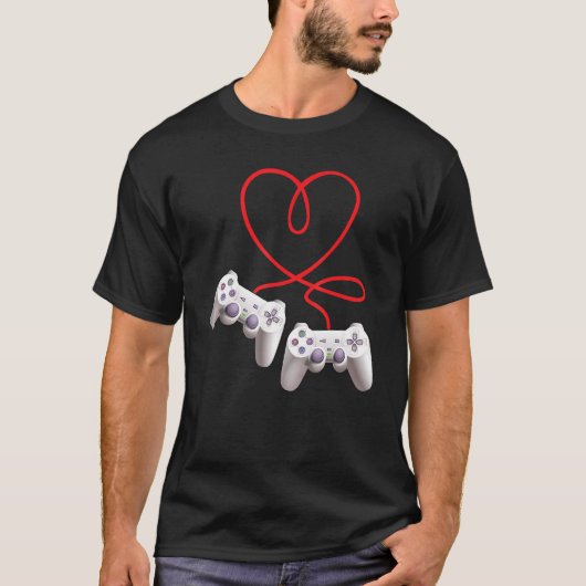 Video Gamer Heart Controller Valentine's Day  Kids Tシャツ (正面)