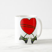 Video Gamer Heart Controllers Valentines Day Boys  コーヒーマグカップ (正面右)