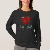 Video Gamer Heart Controllers Valentines Day Love  Tシャツ (正面)